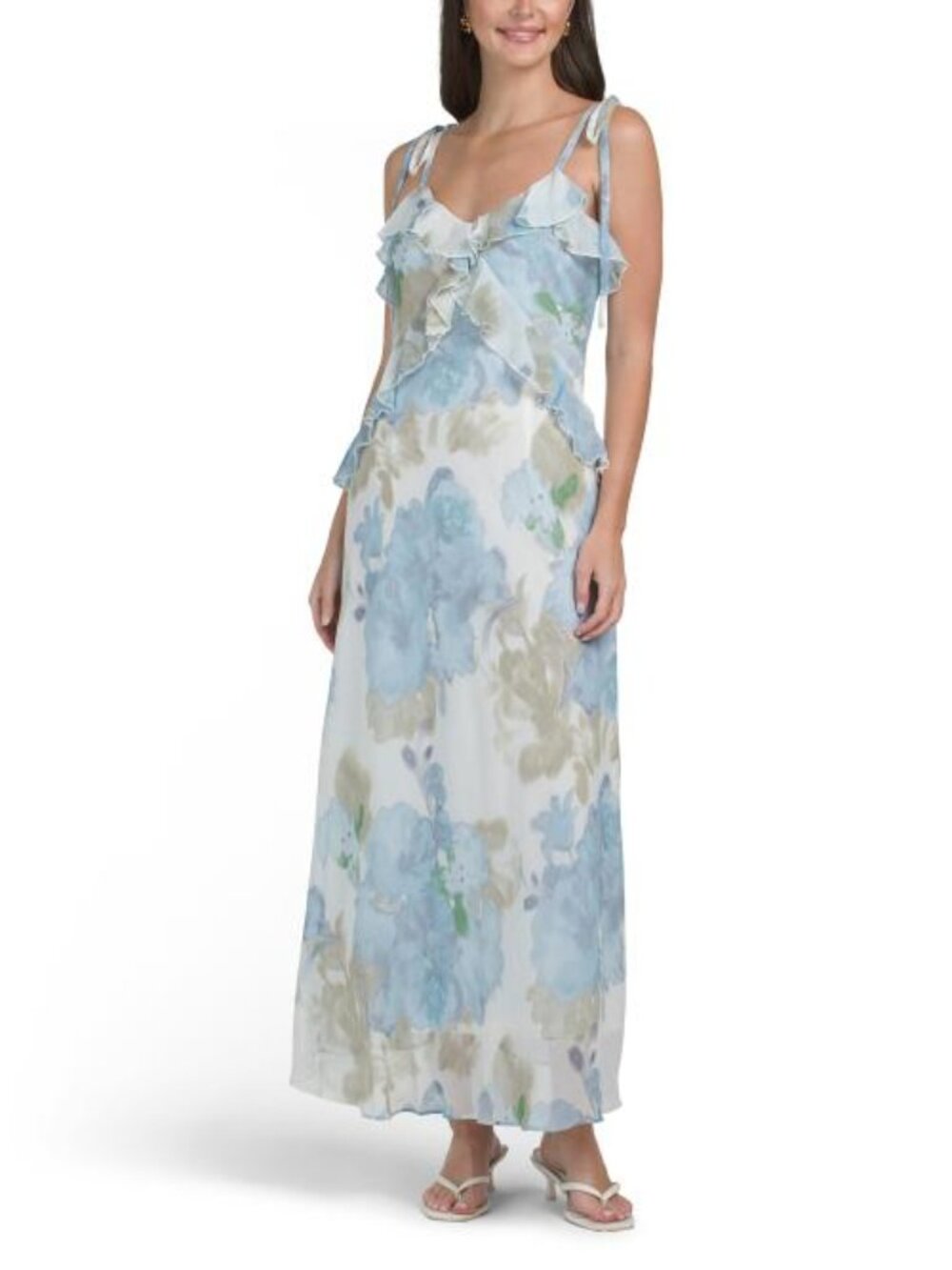 TAYLOR Ruffle Floral Maxi Dres - Picture 1 of 4